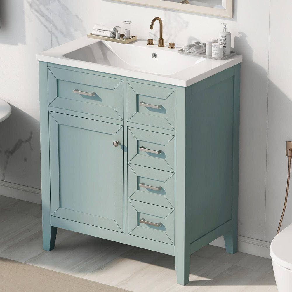 Cesicia Solid Frame and MDF Board Bath Vanity Cabinet without Top (2)