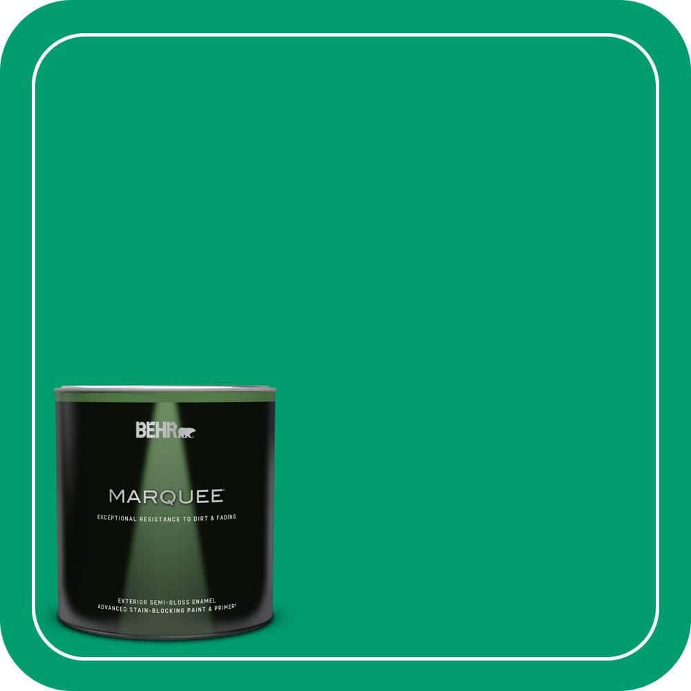 BEHR MARQUEE 1 qt. #S-G-460 Mint Sprig Semi-Gloss Enamel Exterior Paint & Primer