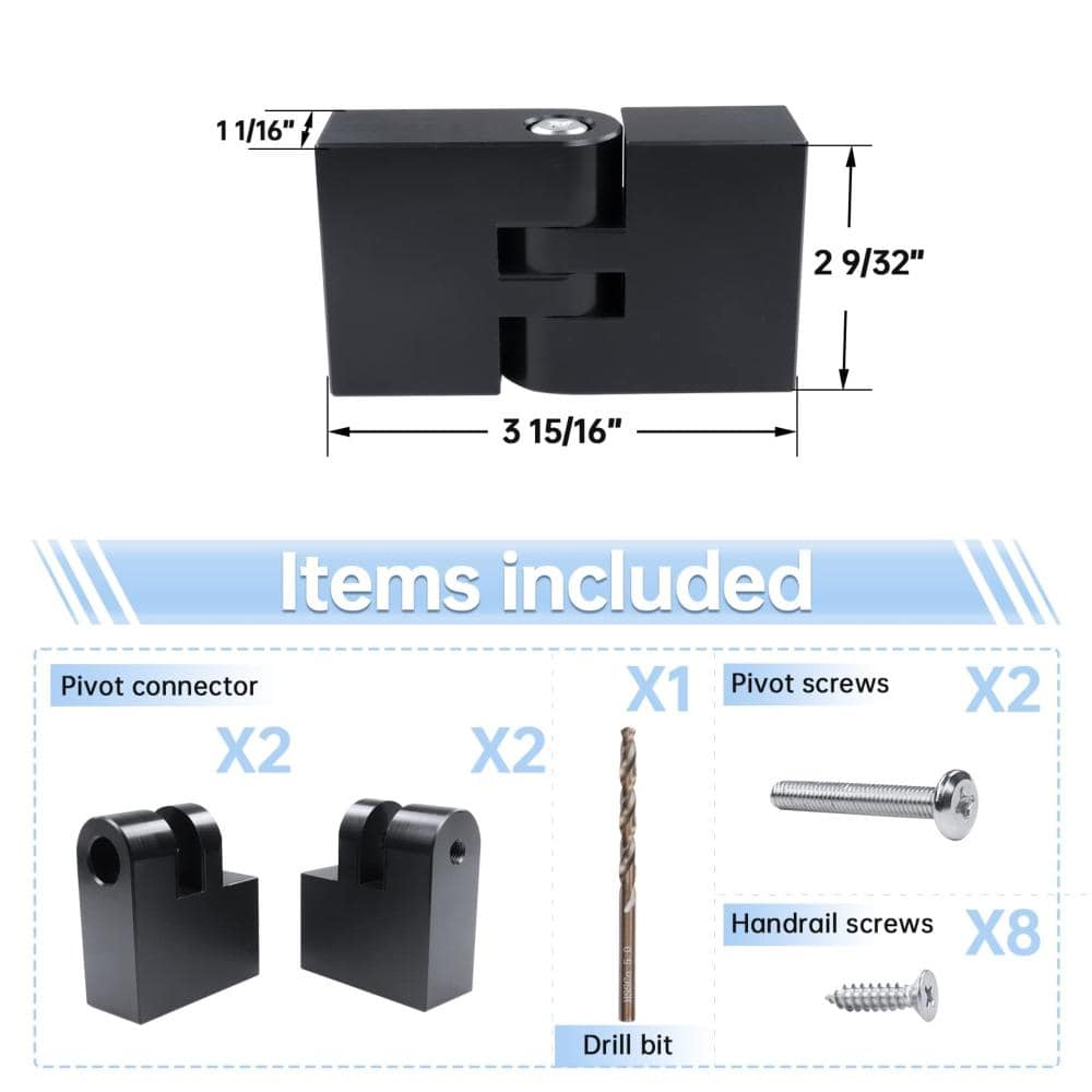 Unbranded Vertical Pivot Connector for Flat Handrails High Strength POM Handrail Fittings 2Pack (3)