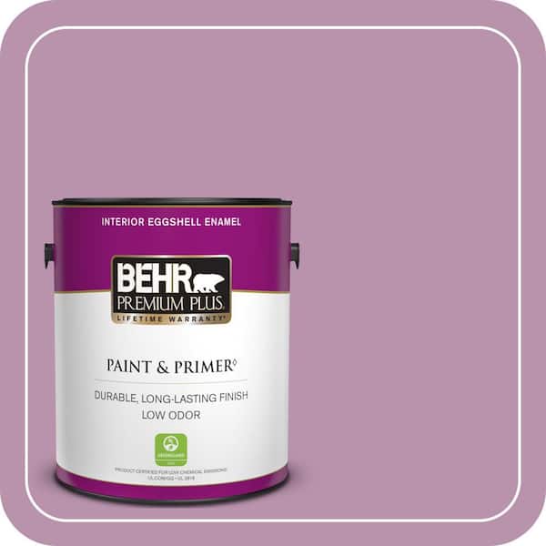 BEHR PREMIUM PLUS 1 gal. #680D-5 Bed of Roses Eggshell Enamel Low Odor Interior Paint & Primer (2)
