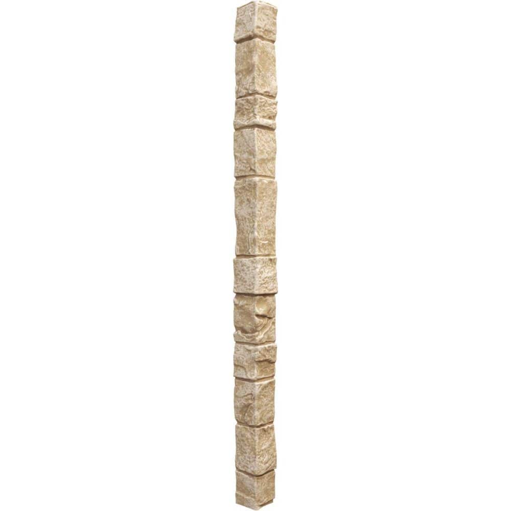 Ekena Millwork Universal Outside Corner for EverStone Faux Stone Siding Panels, 3"W x 3"D x 48"H, Desert Sand Color (1)