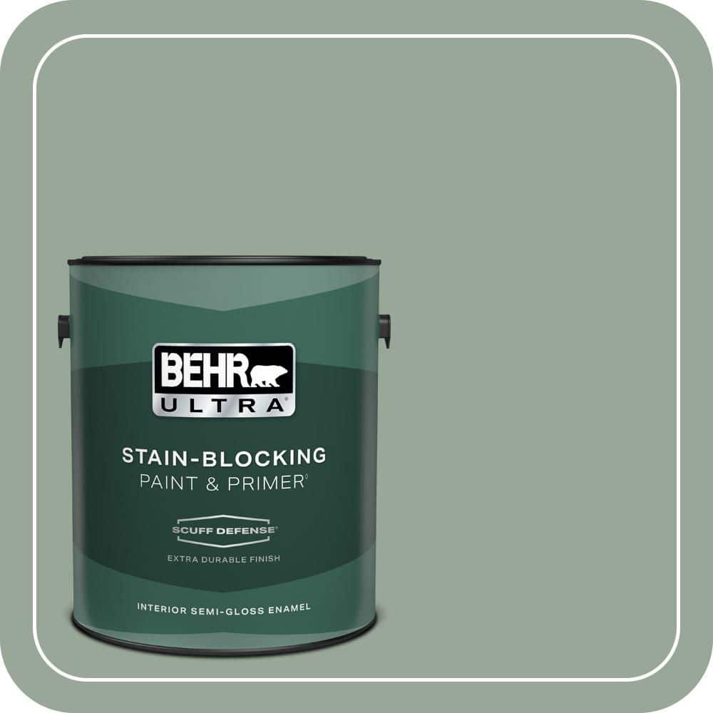 BEHR ULTRA 1 gal. #MQ6-17 Green Trellis Extra Durable Semi-Gloss Enamel Interior Paint & Primer