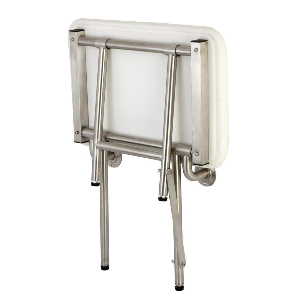 Kingston Brass Adascape 22 in. x 16 in. WallMounted Fold Down Shower Seat in Brushed Stainless Steel ADA Compliant (2)