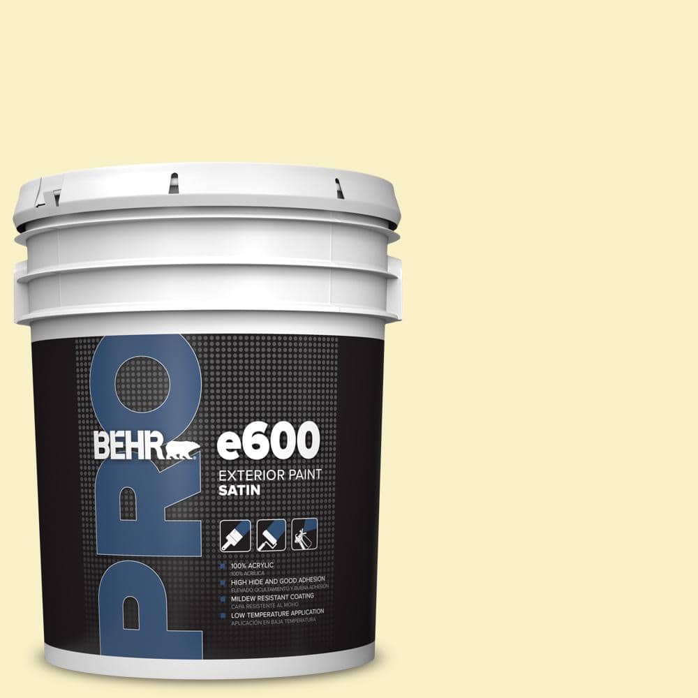 BEHR PRO 5 gal. #400A-1 Candlelight Yellow Satin Exterior Paint