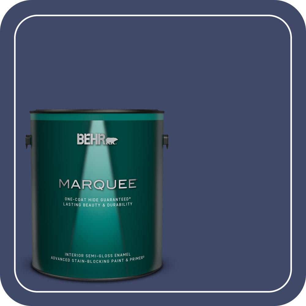 BEHR MARQUEE 1 gal. #PPU15-01 Nobility Blue One-Coat Hide Semi-Gloss Enamel Interior Paint & Primer