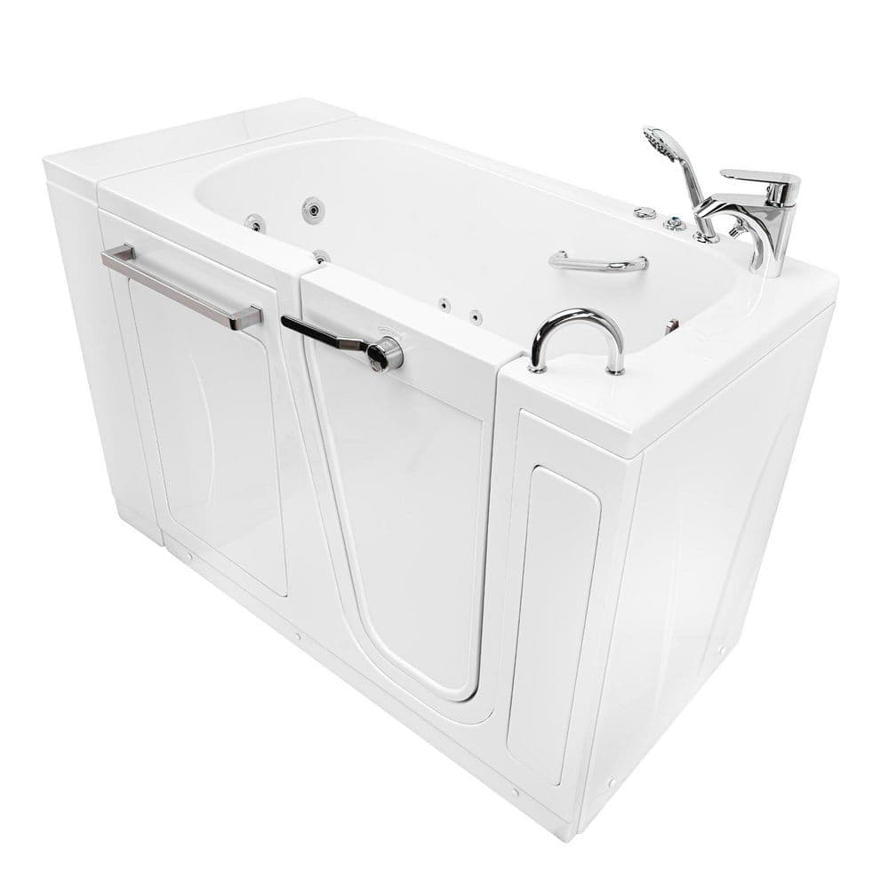 Ella Zen 52 in. x 29.50 in. Acrylic Right Drain Walk-In Whirlpool Bathtub in White, Right Inward Swing Door, 2 Piece Faucet