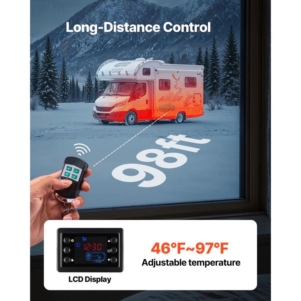 SKYSHALO Diesel Heater, 48000 BTU Blue, DC 12V/24V, Portable Diesel Air Heater with Remote Control, Space Heater 2025 Update (3)