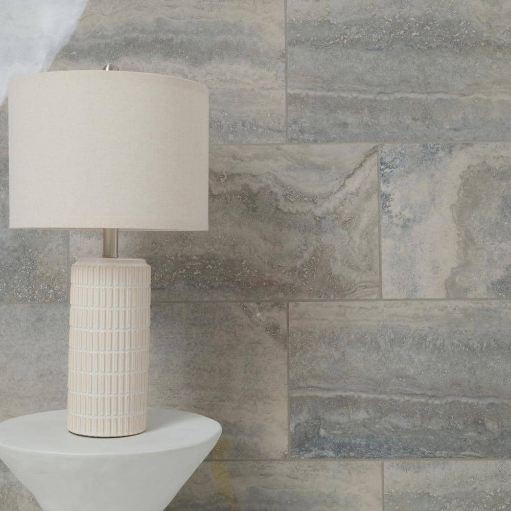 MSI Tuscany Azul 12 in. x 24 in. Polished Porcelain Travertine Look Floor and Wall Tile (16 sq. ft./Case) (3)