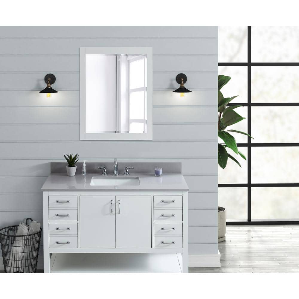 TILE & TOP 49 in. W 22 in. D Engineered Marble Vanity Top Koala with White Rectangular Single Sink (2)