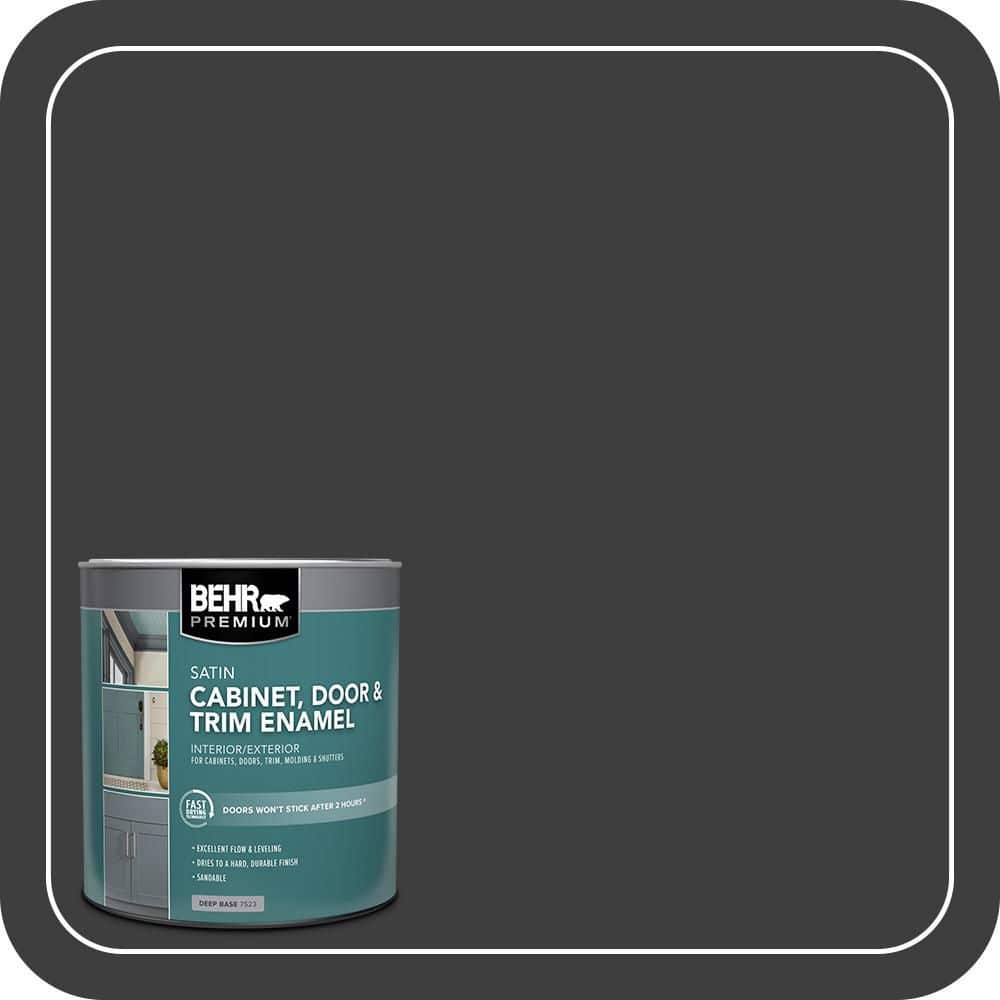 BEHR PREMIUM 1 qt. #N520-7 Carbon Satin Enamel Interior/Exterior Cabinet, Door & Trim Paint