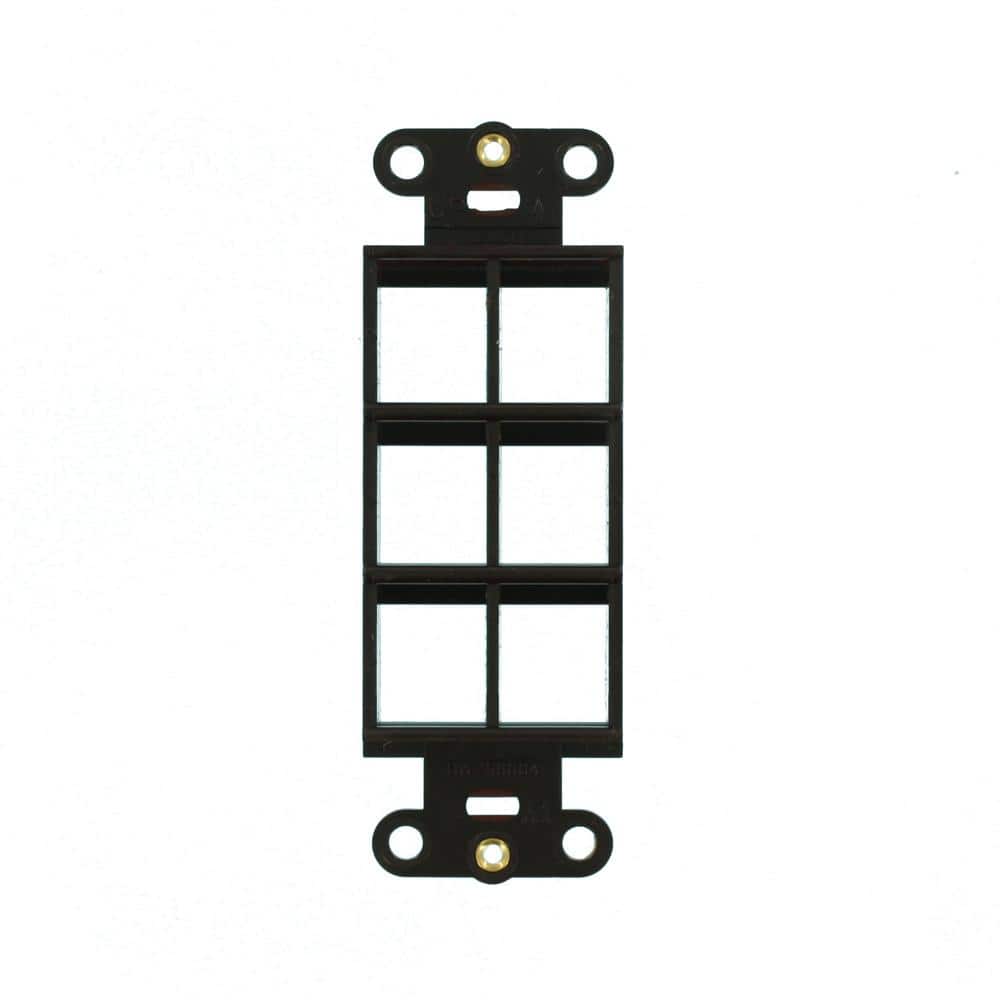 Leviton 1-Gang Decora QuickPort 6-Port Insert in Brown 41646-B (3)