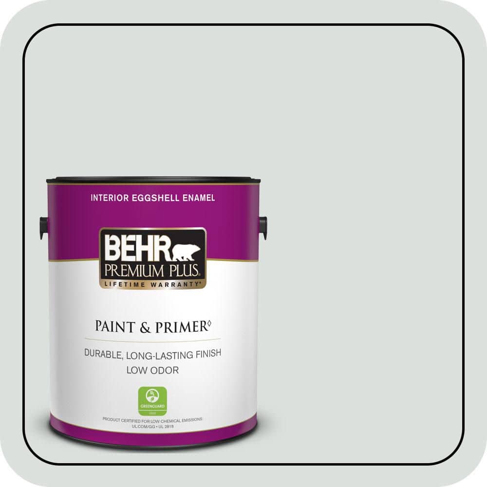 BEHR PREMIUM PLUS 1 gal. #BL-W11 Tinsmith Eggshell Enamel Low Odor Interior Paint & Primer (1)