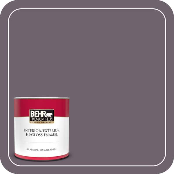 BEHR PREMIUM PLUS 1 qt. #670F-6 Vintage Grape Hi-Gloss Enamel Interior/Exterior Paint & Primer (2)