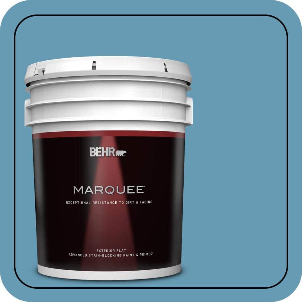 BEHR MARQUEE 5 gal. #S490-4 Yacht Blue Flat Exterior Paint & Primer (1)
