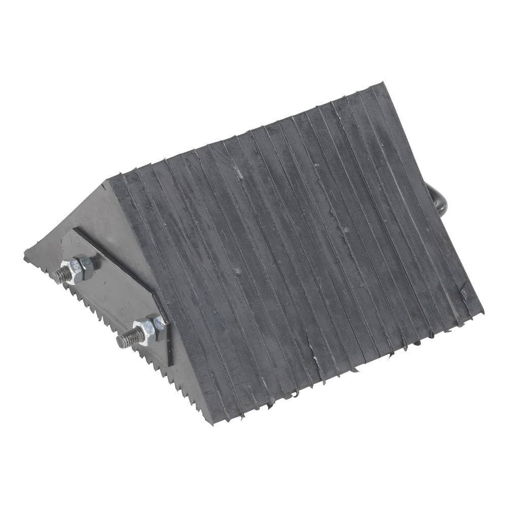 Vestil 10 in. x 10 in. x 5.5 in. Laminated Rubber Wheel Chock with Grips (2)