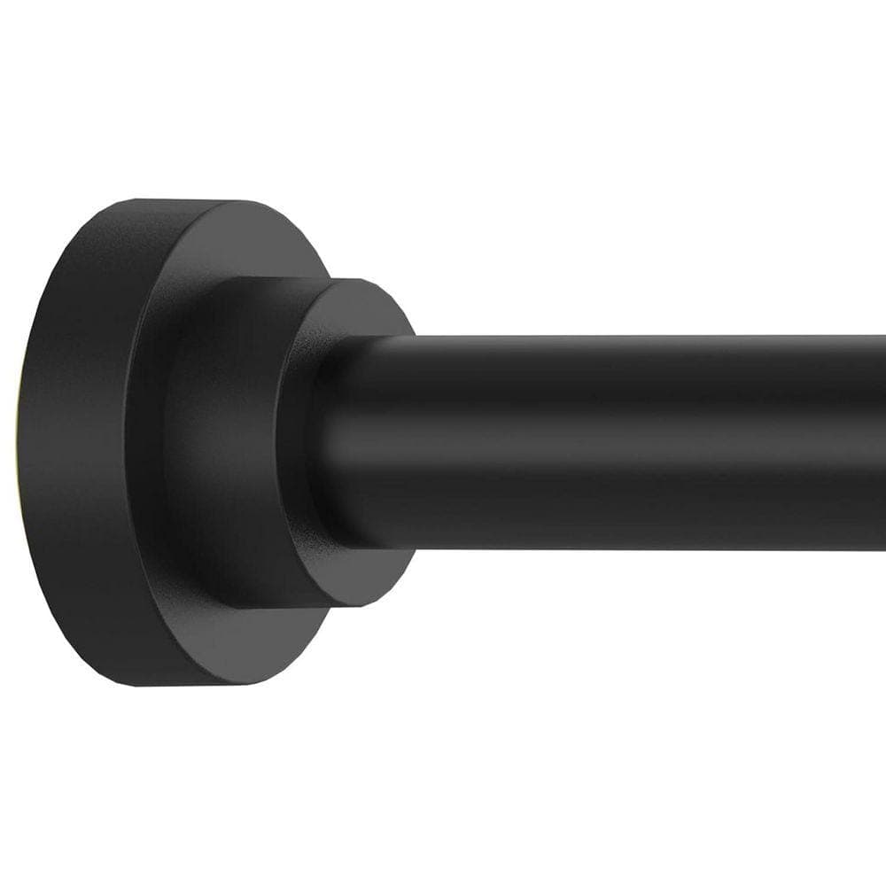 JFVKAF Adjustable Shower Curtain Rod 16.90 in. L x 2.80 in. W Black Non-Slip Tension Rod Anti-Rust for Bathroom