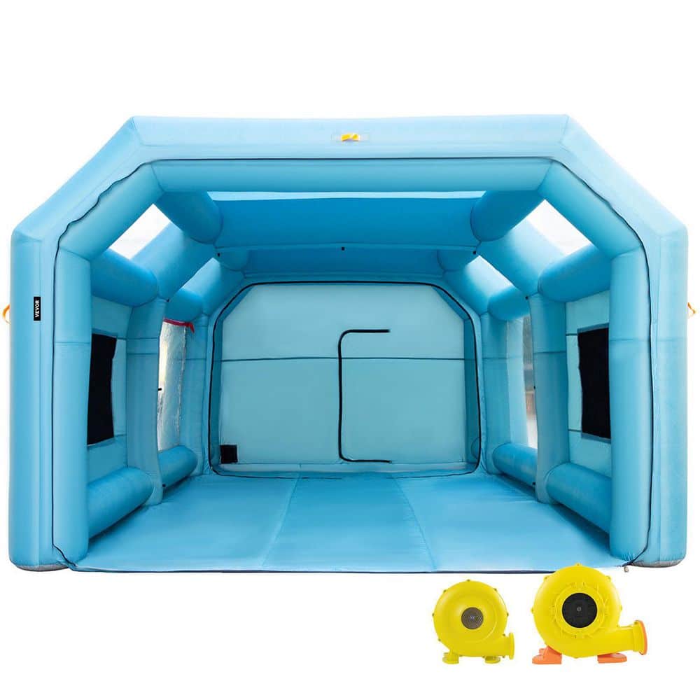 VEVOR Portable Inflatable Paint Booth 26 ft. x 15 ft. x 10 ft. Blow Up Spray Booth Tent Auto Paint Workstation with 2-Blowers (1)