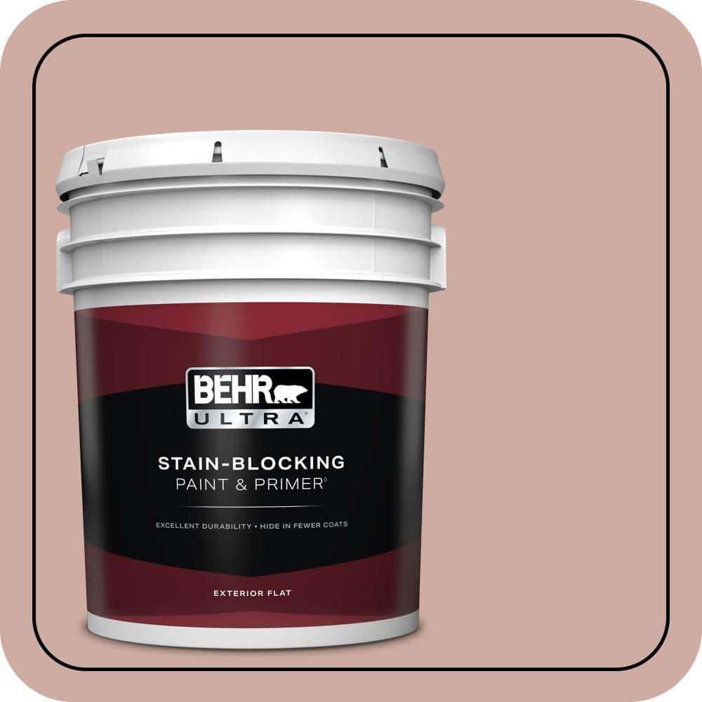 BEHR ULTRA 5 gal. #MQ1-50 Art Deco Pink Flat Exterior Paint & Primer