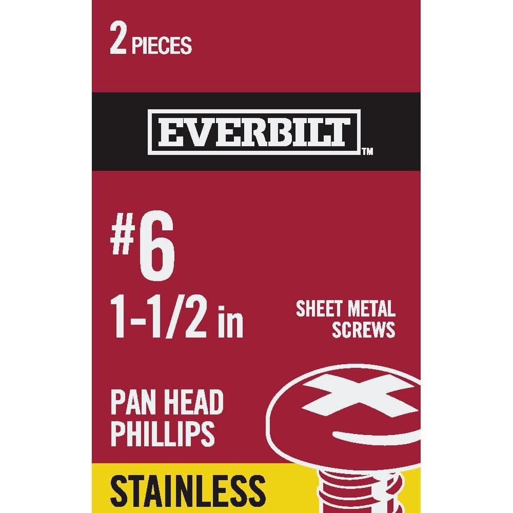Everbilt #6 . Stainless Steel Phillips Pan Head Sheet Metal Screw (1)