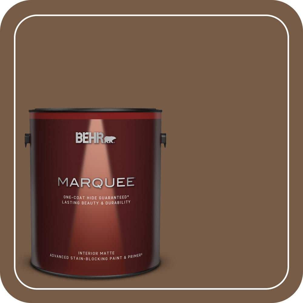 BEHR MARQUEE 1 gal. #N250-7 Mission Brown One-Coat Hide Matte Interior Paint & Primer (1)
