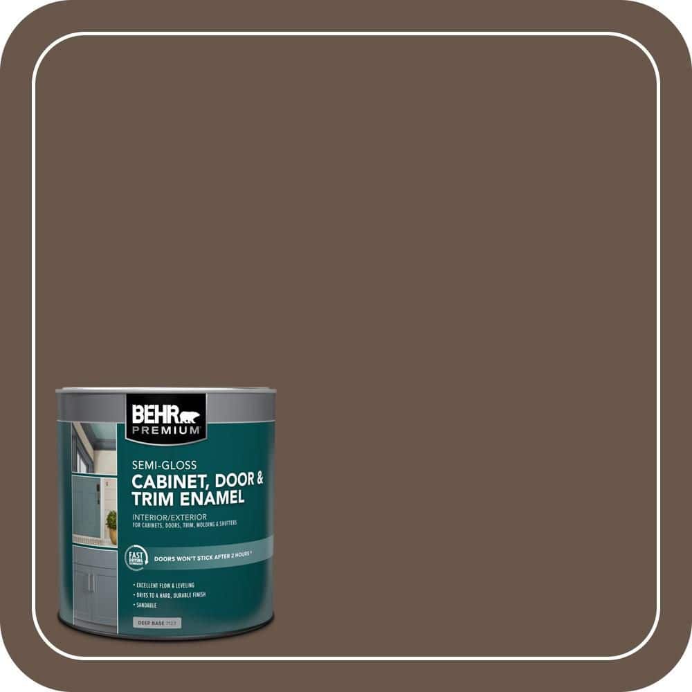 BEHR PREMIUM 1 qt. #PPU5-18 Chocolate Swirl Semi-Gloss Enamel Interior/Exterior Cabinet, Door & Trim Paint