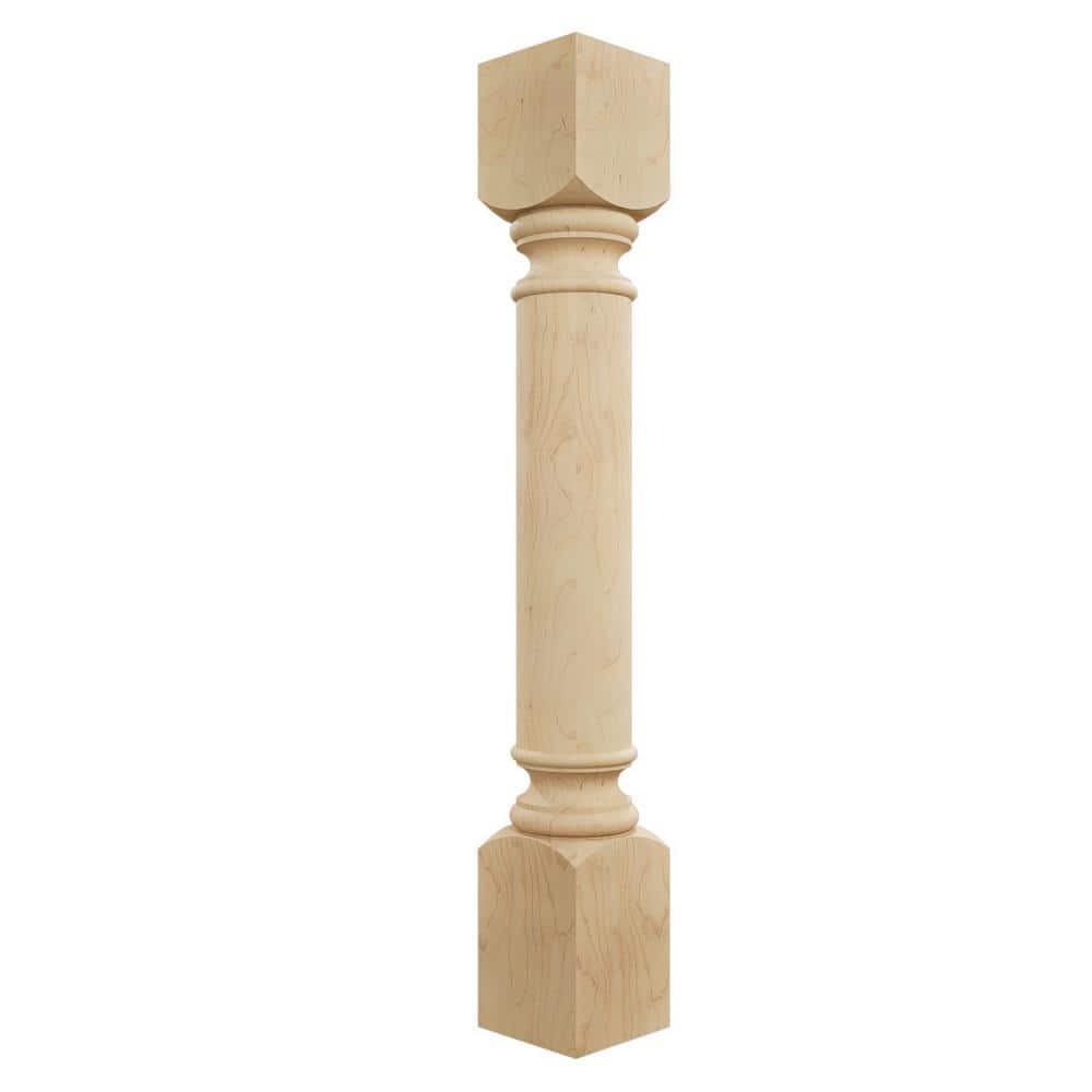 Ekena Millwork 5 in. x 5 in. x 35-1/2 in. Unfinished Maple Traditional Cabinet Column (1)