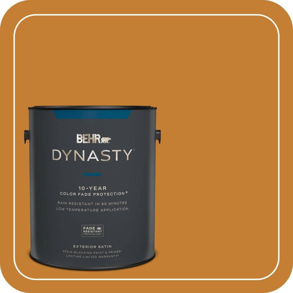 BEHR DYNASTY 1 gal. #S-H-290 Exotic Honey Satin Enamel Exterior Stain-Blocking Paint & Primer