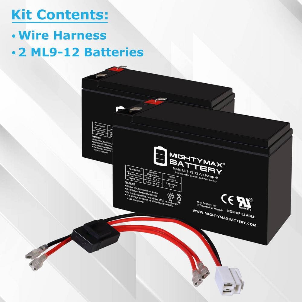 MIGHTY MAX BATTERY 12-Volt 9AH F2 SLA Replacement Battery Compatible With Razor RX200 Electric Off-Road Scooter (2)