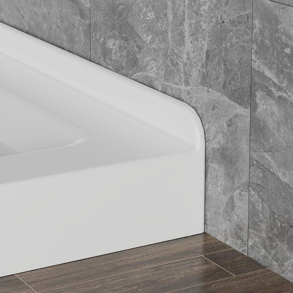 JimsMaison 36 in. L 36 in. W Corner Shower Pan Base (3)