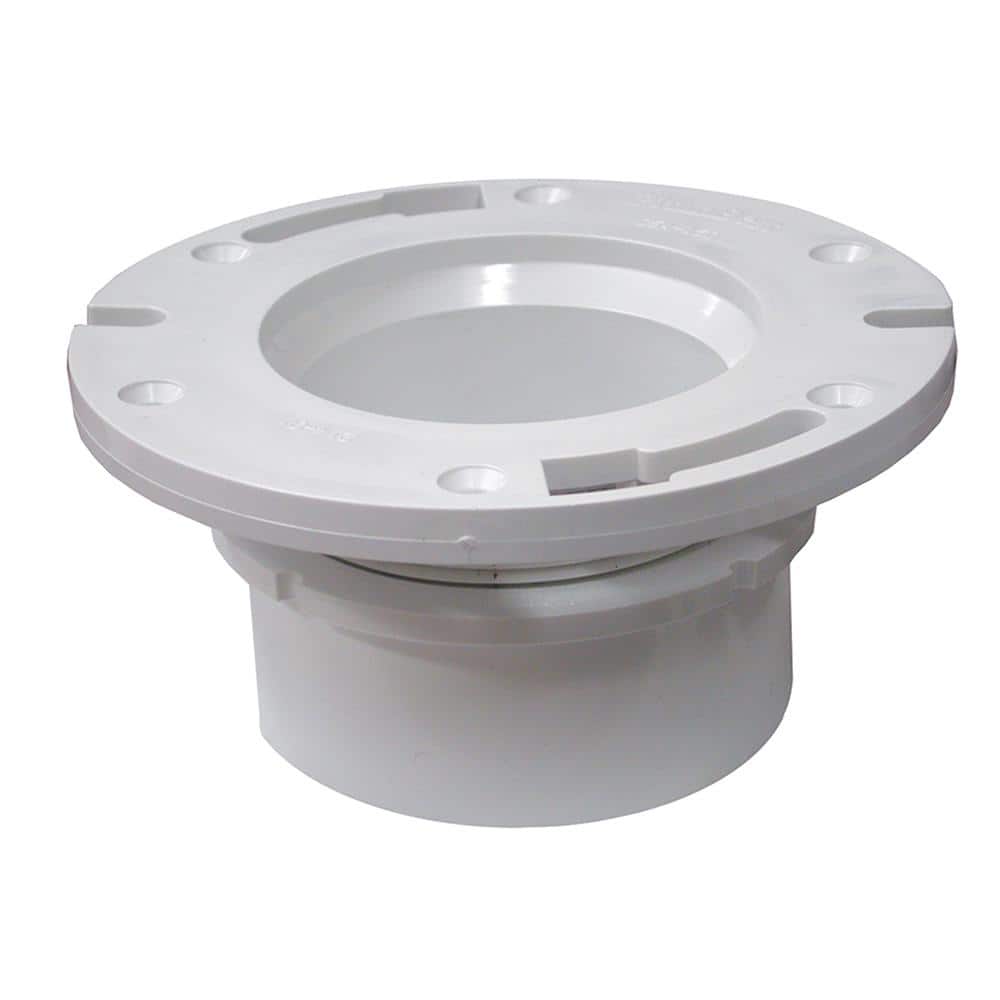 JONES STEPHENS 7 in. O.D. PVC Water Closet (Toilet) Flange Less Knockout, Fits Over 3 in. Schedule 30 Pipe