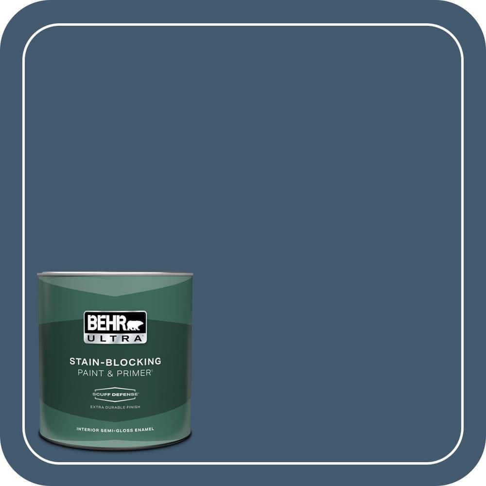 BEHR ULTRA 1 qt. #S500-7 Infinite Deep Sea Extra Durable Semi-Gloss Enamel Interior Paint & Primer