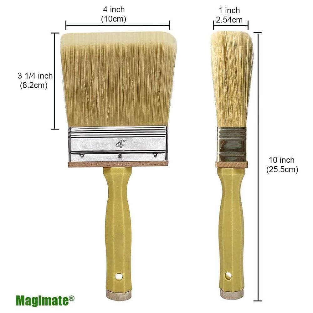 KIWDZFU 4 in. Wide Soft Thick Household Bristle Utility Staining Brush for Deck Railing Fence Siding Interior Exterior Painting (3)