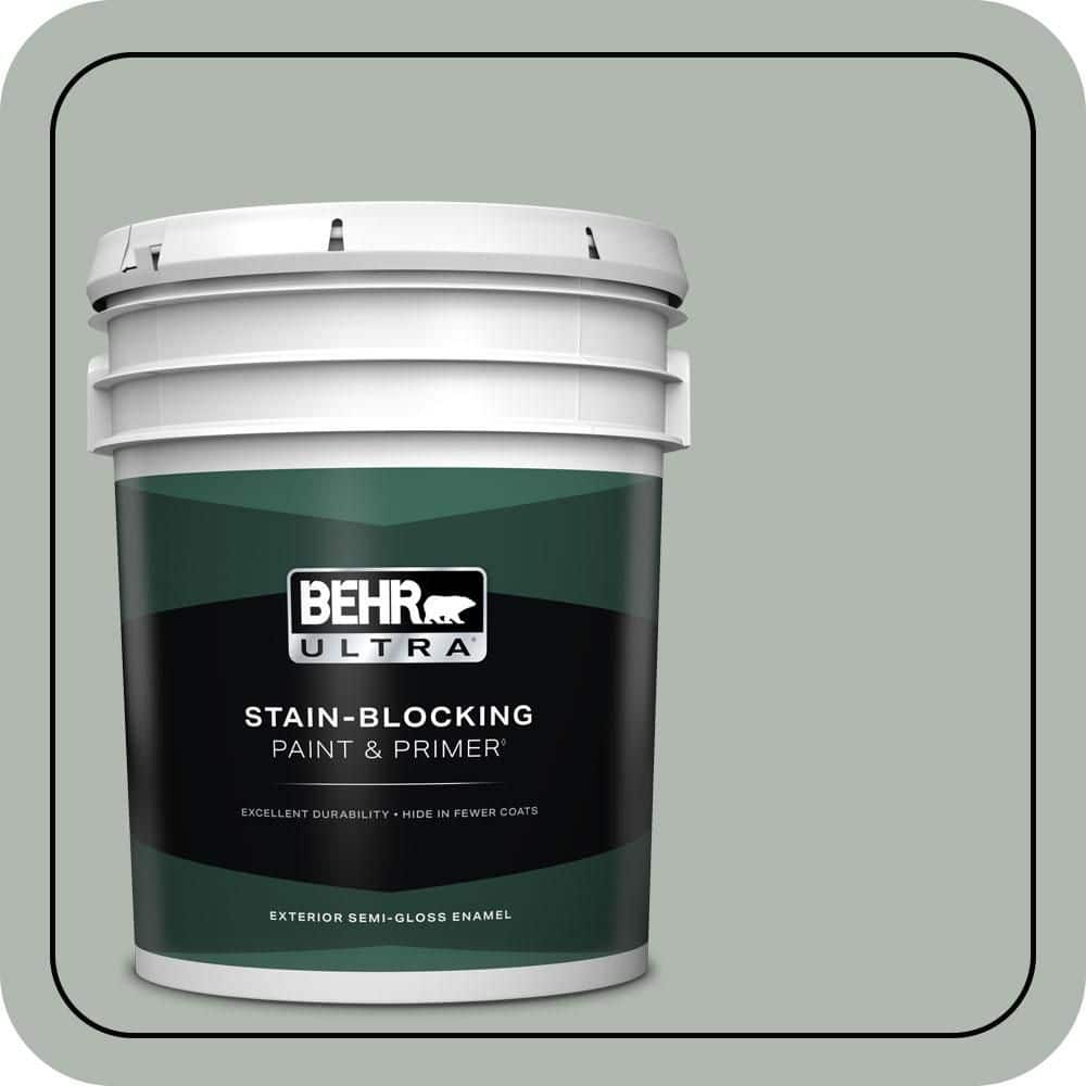 BEHR ULTRA 5 gal. #PPU12-14 Verdigris Semi-Gloss Enamel Exterior Paint & Primer