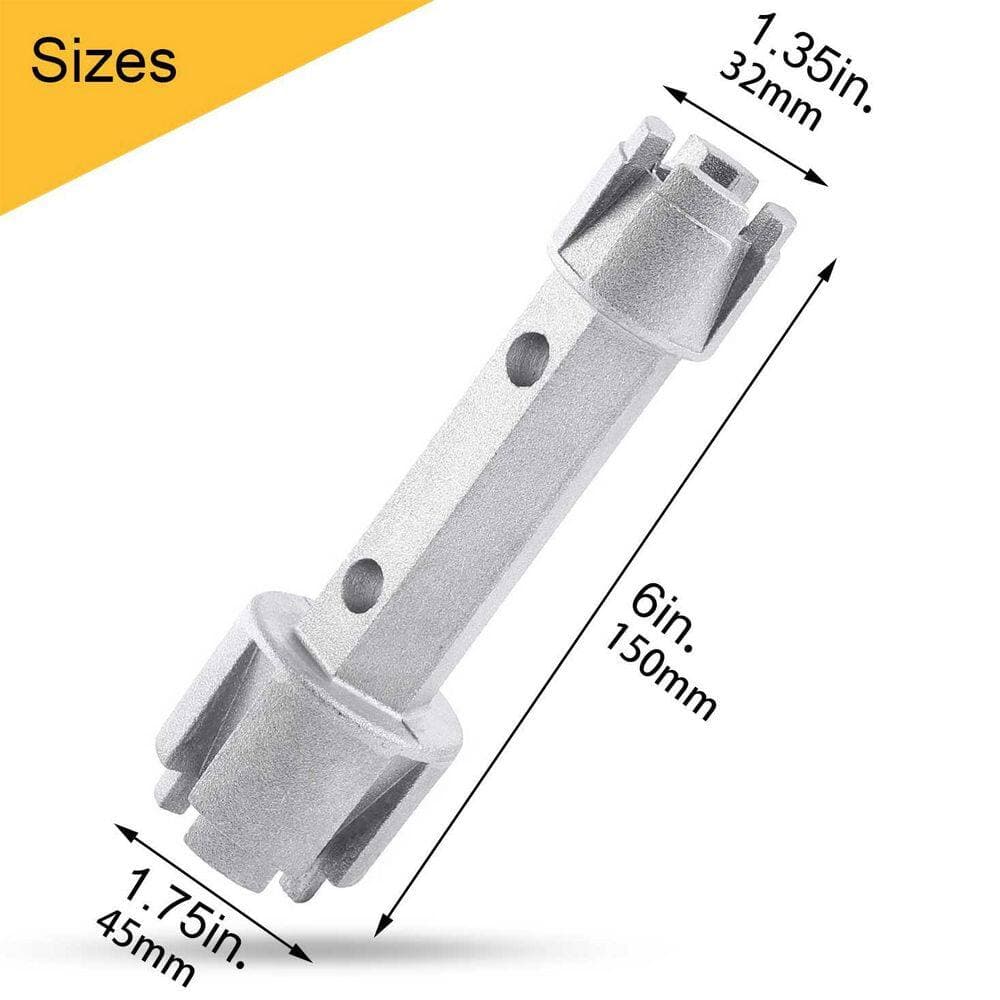 Helhom 1-Pack Tub Drain Remover Wrench, Dual-Ended Heavy Duty Aluminum Tool for Bath and Shower Drains, Closet Spuds (2)
