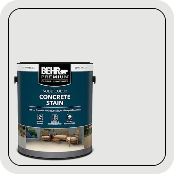 BEHR PREMIUM 1 gal. #PFC-66 Ice White Solid Color Flat Interior/Exterior Concrete Stain (2)