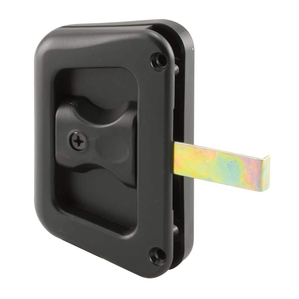 Prime-Line Black Plastic Hat Section Screen Door Handle and Latch