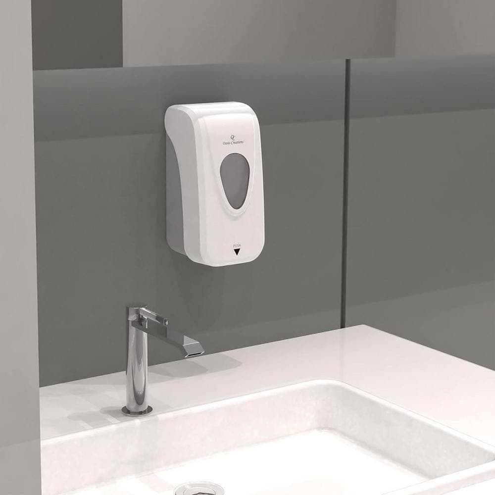 Adrinfly 33 Oz. Wall Mounted Soap and Hand Sanitizer Dispenser with 1000ml Capacity - White (3)