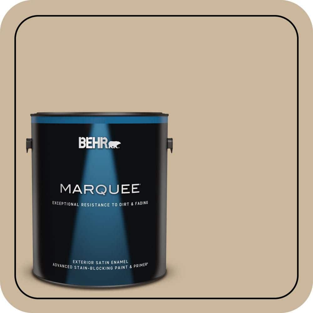 BEHR MARQUEE 1 gal. #MQ2-21 Elemental Tan Satin Enamel Exterior Paint & Primer