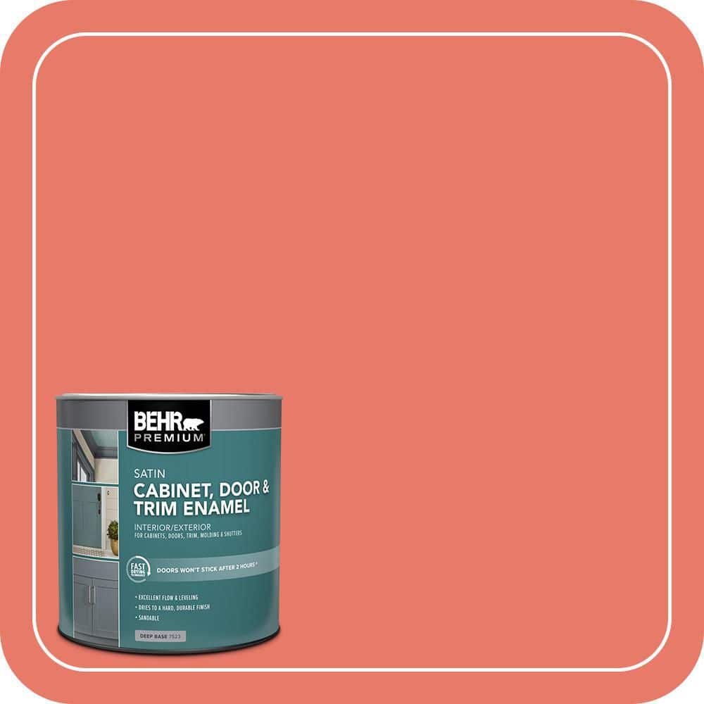 BEHR PREMIUM 1 qt. #P180-5 Watermelon Slice Satin Enamel Interior/Exterior Cabinet, Door & Trim Paint (1)