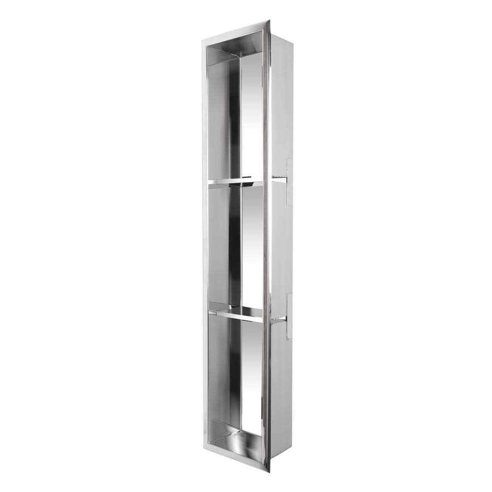 ALFI BRAND 36 in. x 8 in. x 4 in. Shower Niche in Polished Stainless Steel (3)