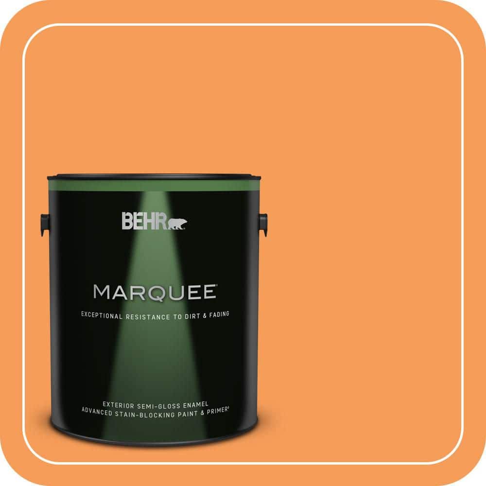 BEHR MARQUEE 1 gal. #P220-6 Bergamot Orange Semi-Gloss Enamel Exterior Paint & Primer