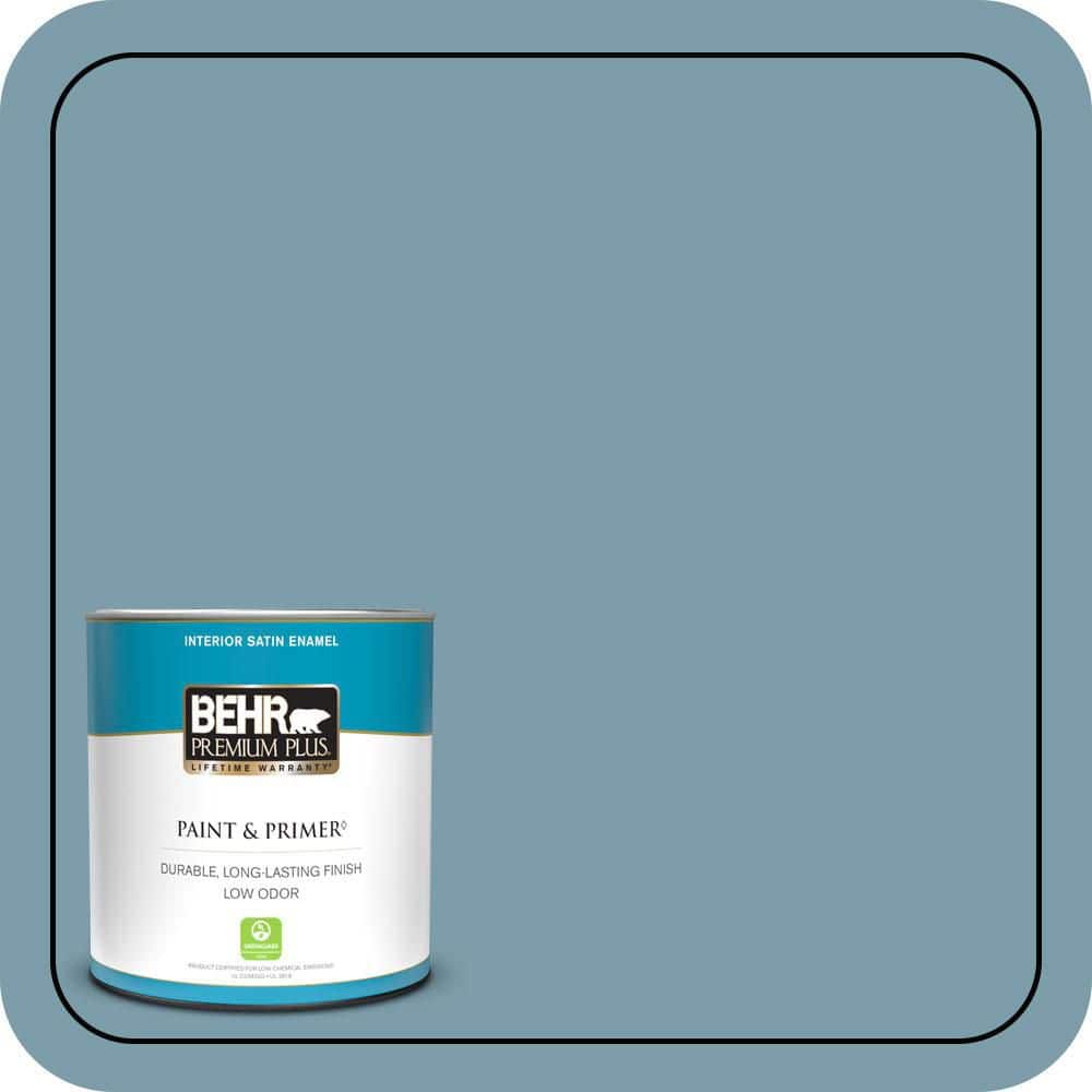 BEHR PREMIUM PLUS #S470-4 Dolphin Blue Flat & Primer (1)