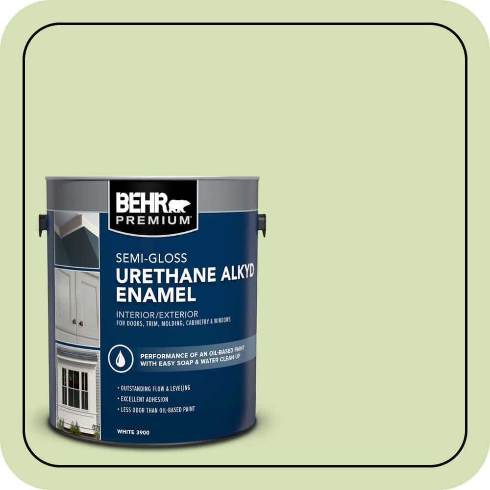 BEHR PREMIUM 1 gal. #420C-3 Celery Bunch Urethane Alkyd Semi-Gloss Enamel Interior/Exterior Paint