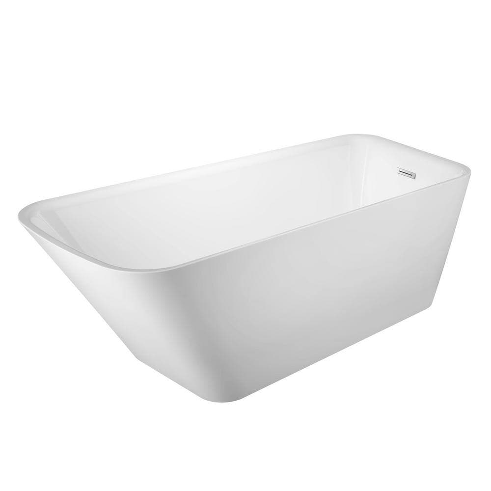 Barclay Products Marakesh Acrylic Slipper Flatbottom Non-Whirlpool Bathtub White with Integral Drain White (2)