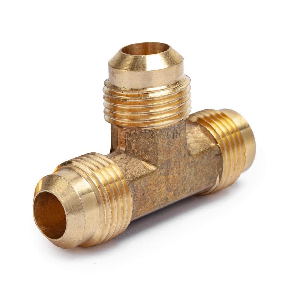 LTWFITTING 1/2 in. Brass Flare Tee Fitting (5-Pack) (2)