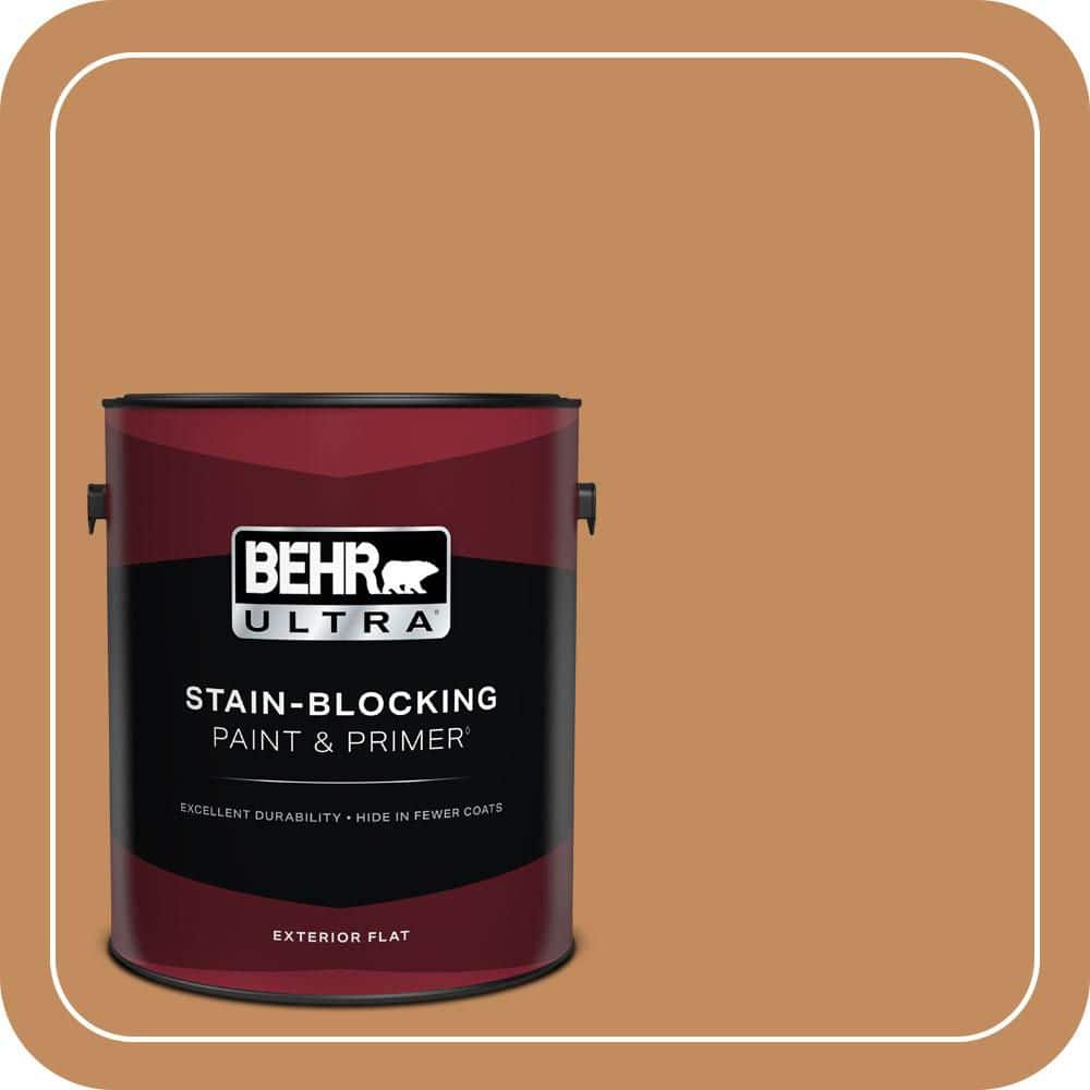 BEHR ULTRA 1 gal. #PPU3-13 Glazed Ginger Flat Exterior Paint & Primer