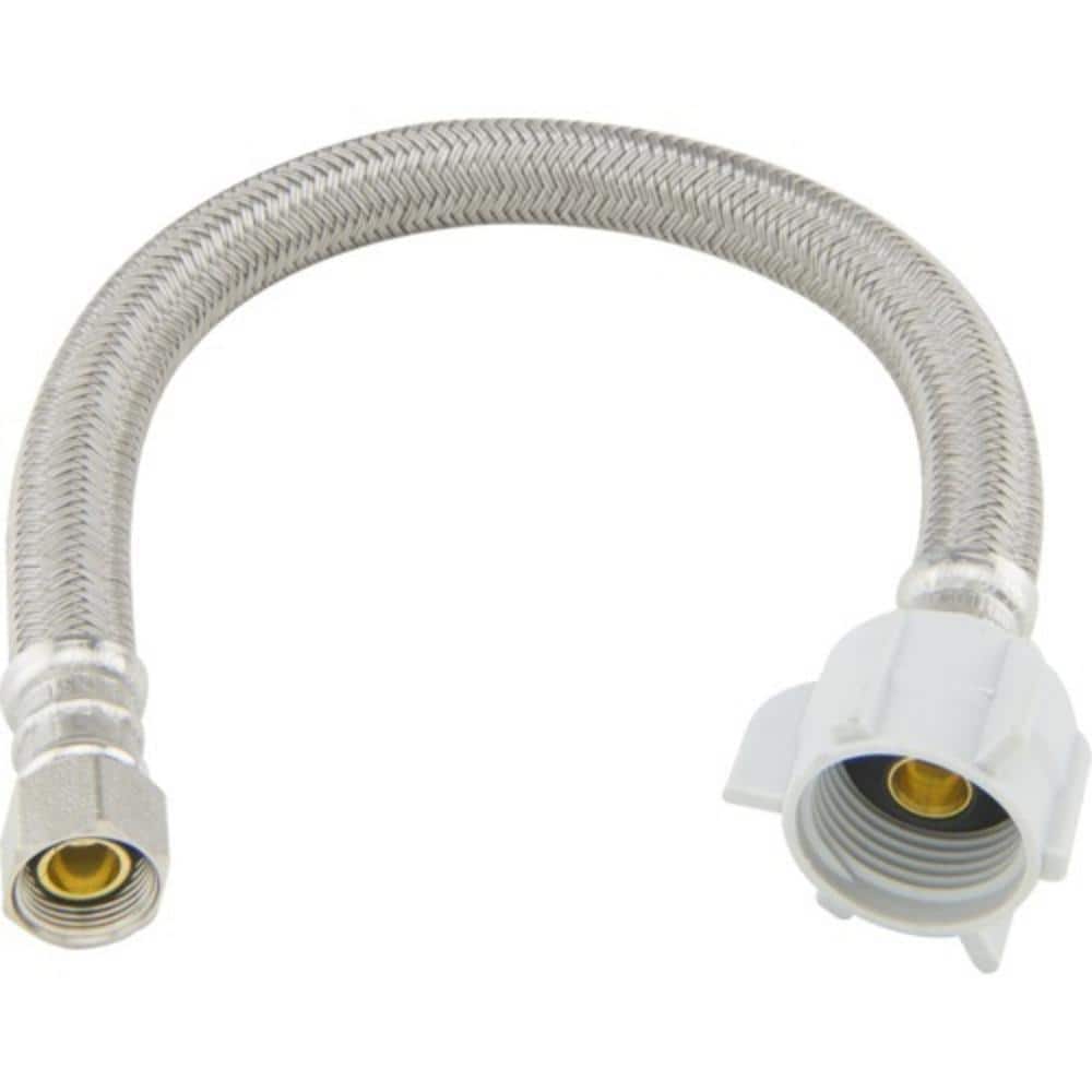 BrassCraft 3/8 in. Compression x 7/8 in. Ballcock Nut x 12 in. Braided Polymer Toilet Supply Line (3-Pack) (1)