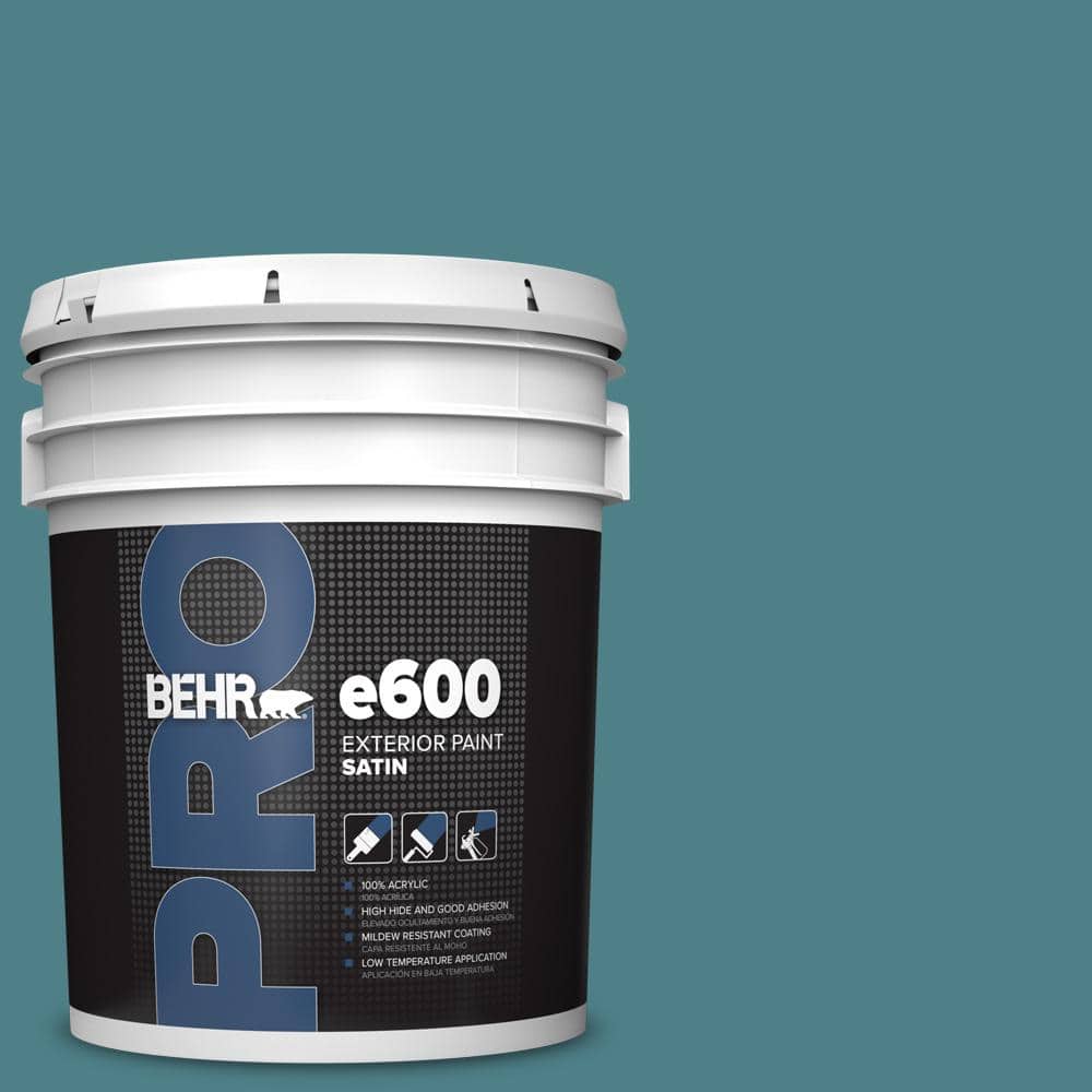 BEHR PRO 5 gal. #ICC-75 Tapestry Teal Satin Exterior Paint