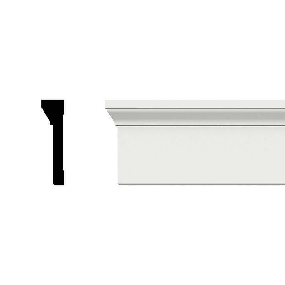 Ekena Millwork 4-1/2 in. x 1-1/4 in. x 96 in. Back Band Casing Moulding, PVC (1)