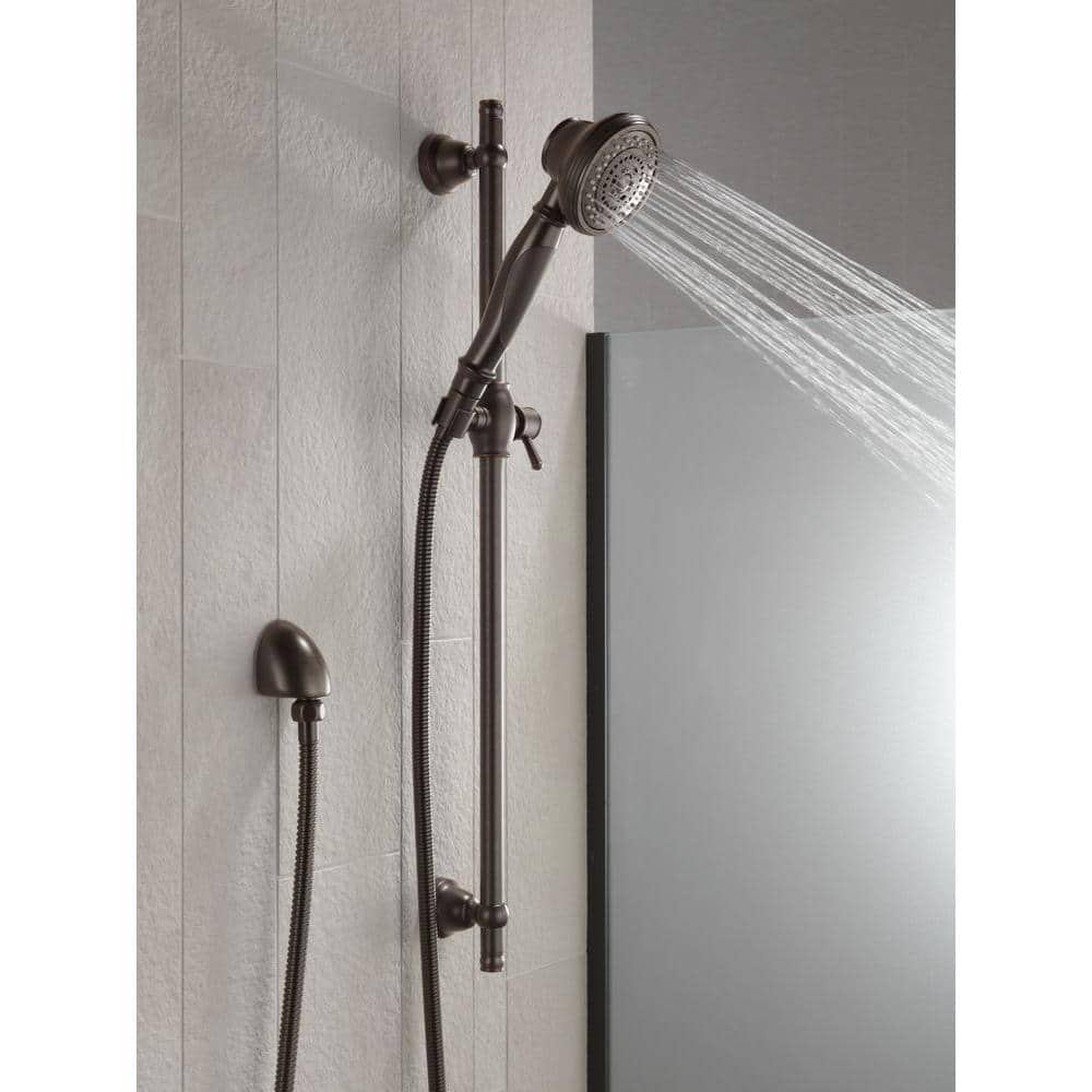 Delta 3-Spray Patterns 1.75 GPM 3.75 in. Wall Mount Handheld Shower Head with Slide Bar in Venetian Bronze (2)